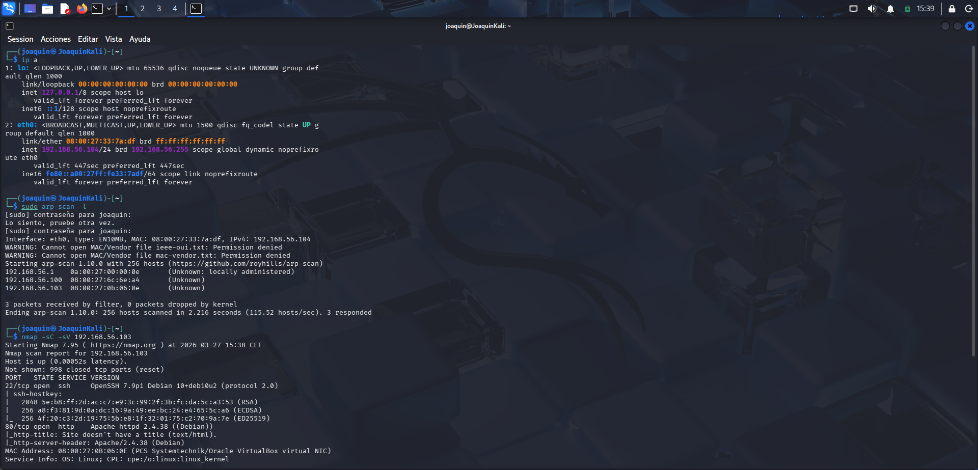 Descubrimiento de hosts y escaneo inicial en Deathnote