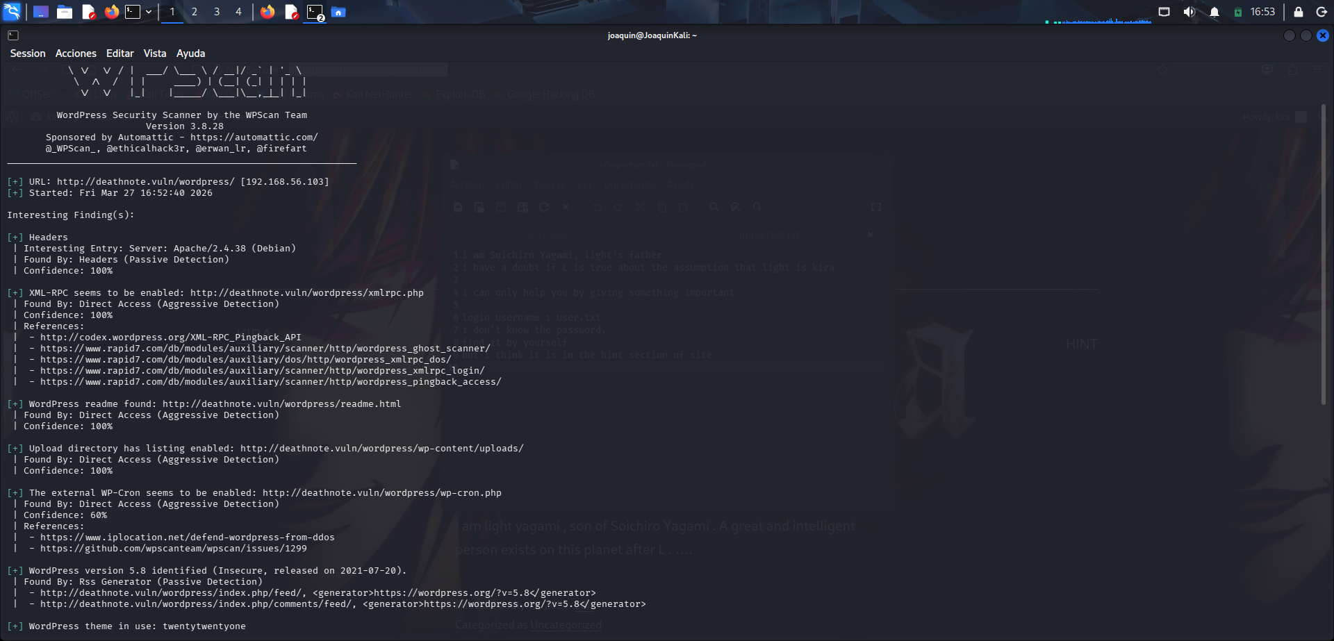 Enumeración de WordPress con WPScan