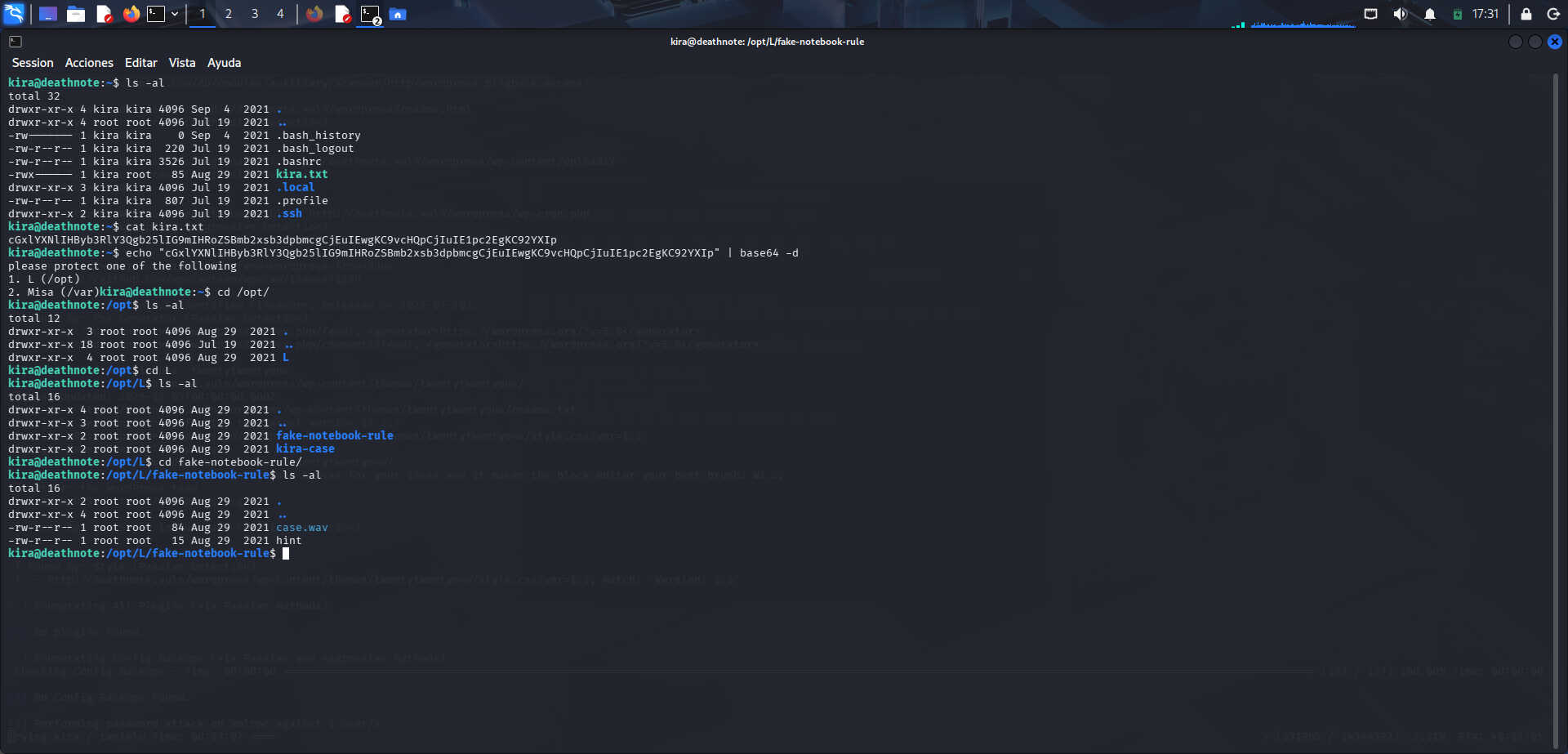 Localización de un directorio sospechoso en /opt