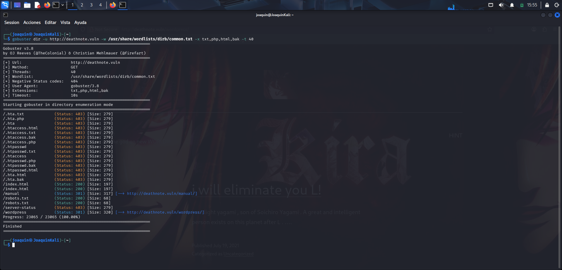 Enumeración de directorios con Gobuster