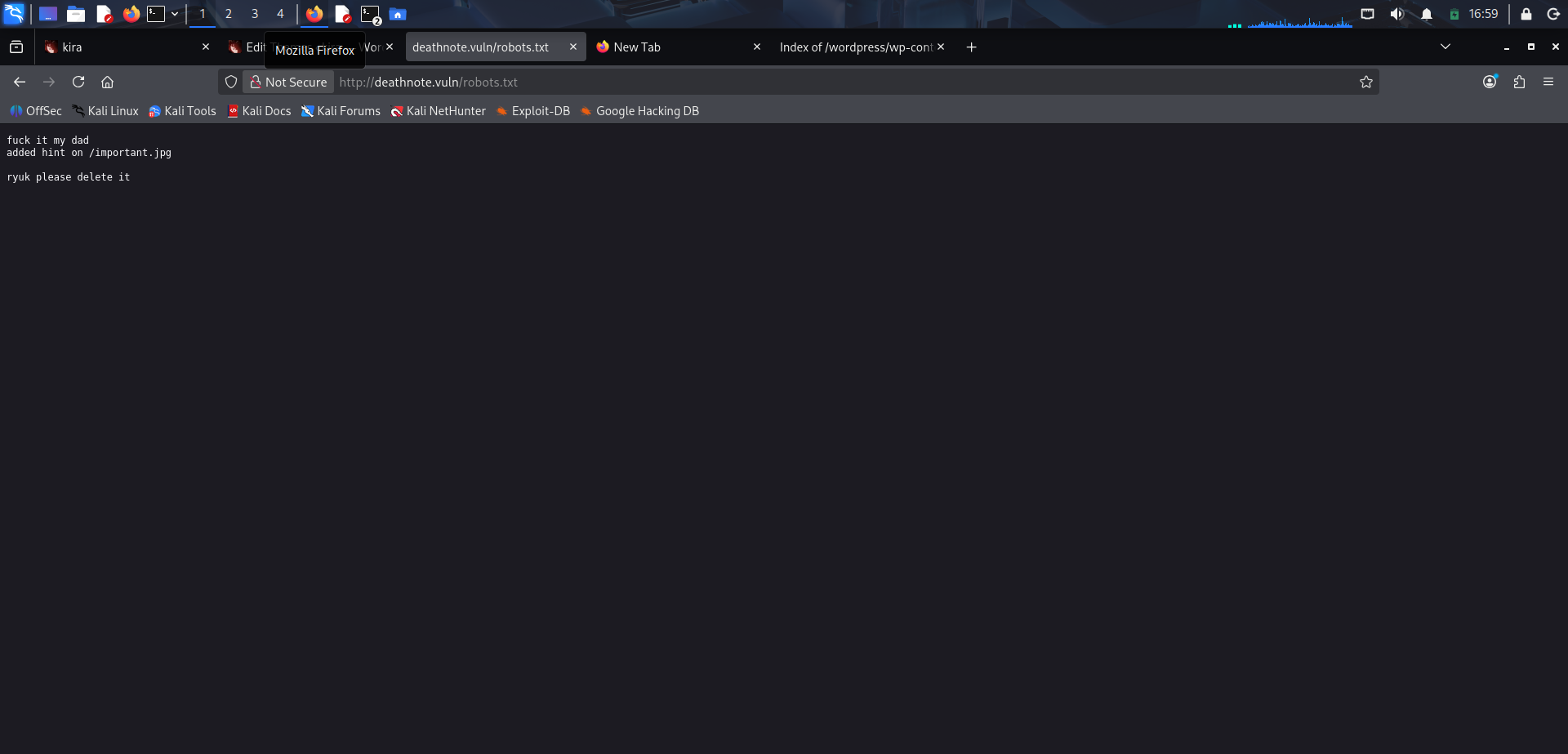 Consulta de robots.txt en Deathnote