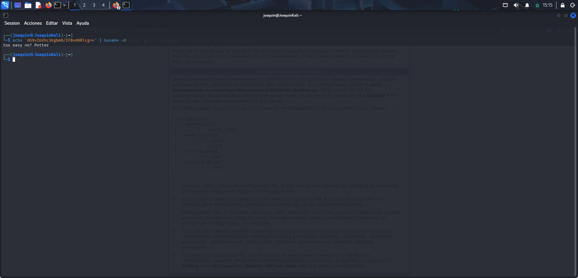 Decodificación de una cadena Base64 en el laboratorio Dobby