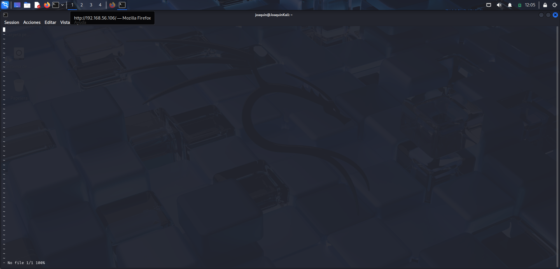 Apertura de vi dentro de la shell restringida