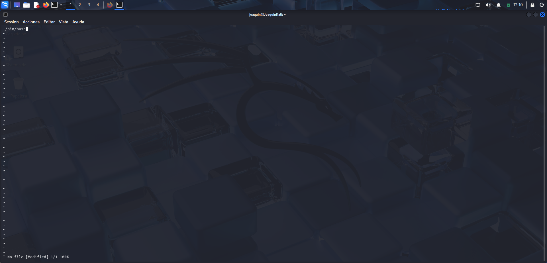 Escritura accidental en vi durante las pruebas de escape