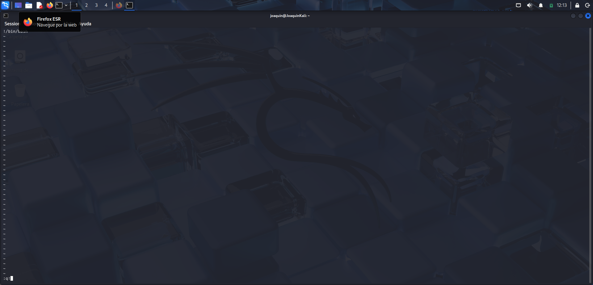 Salida de vi sin guardar los cambios