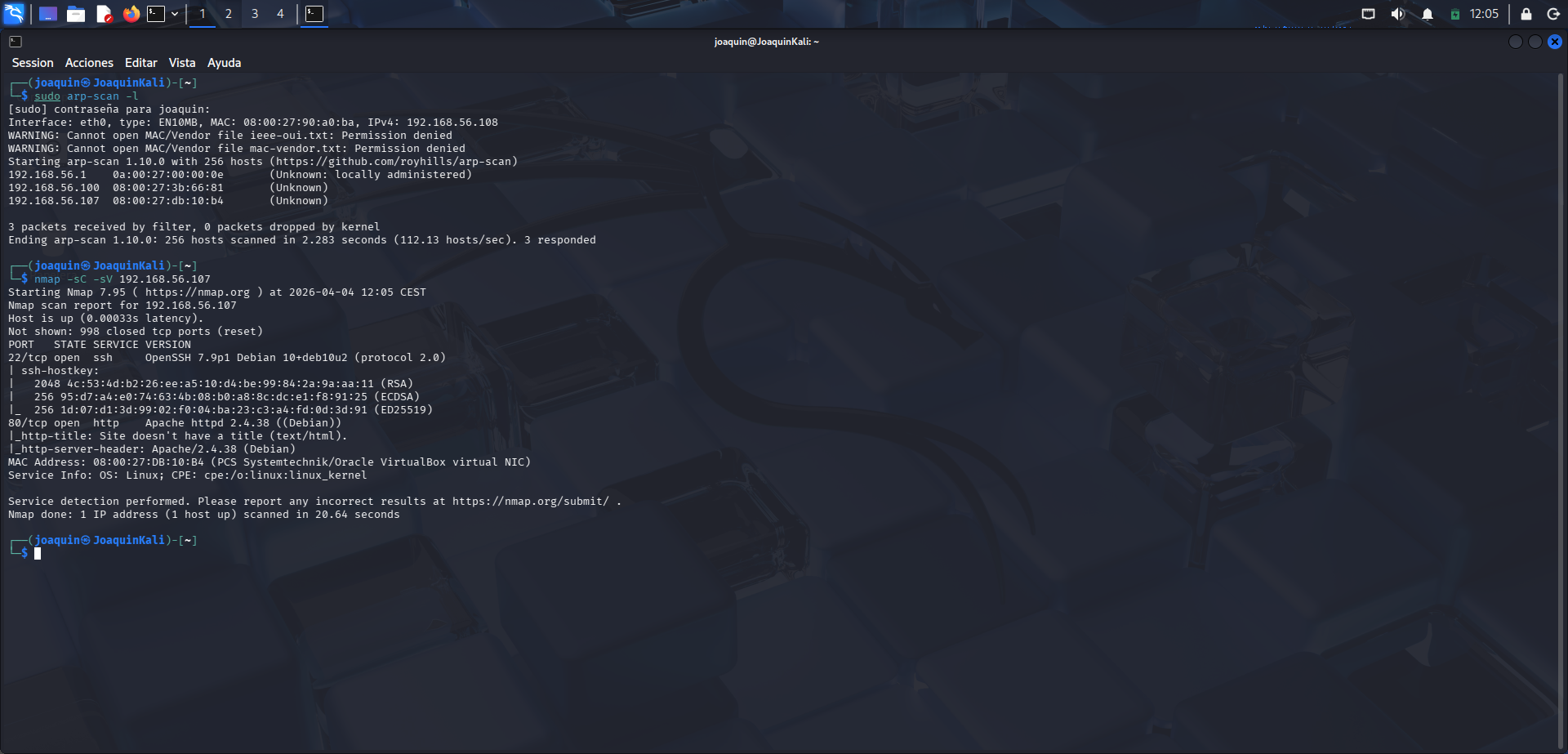 Descubrimiento de hosts y escaneo con Nmap en StarWars 1