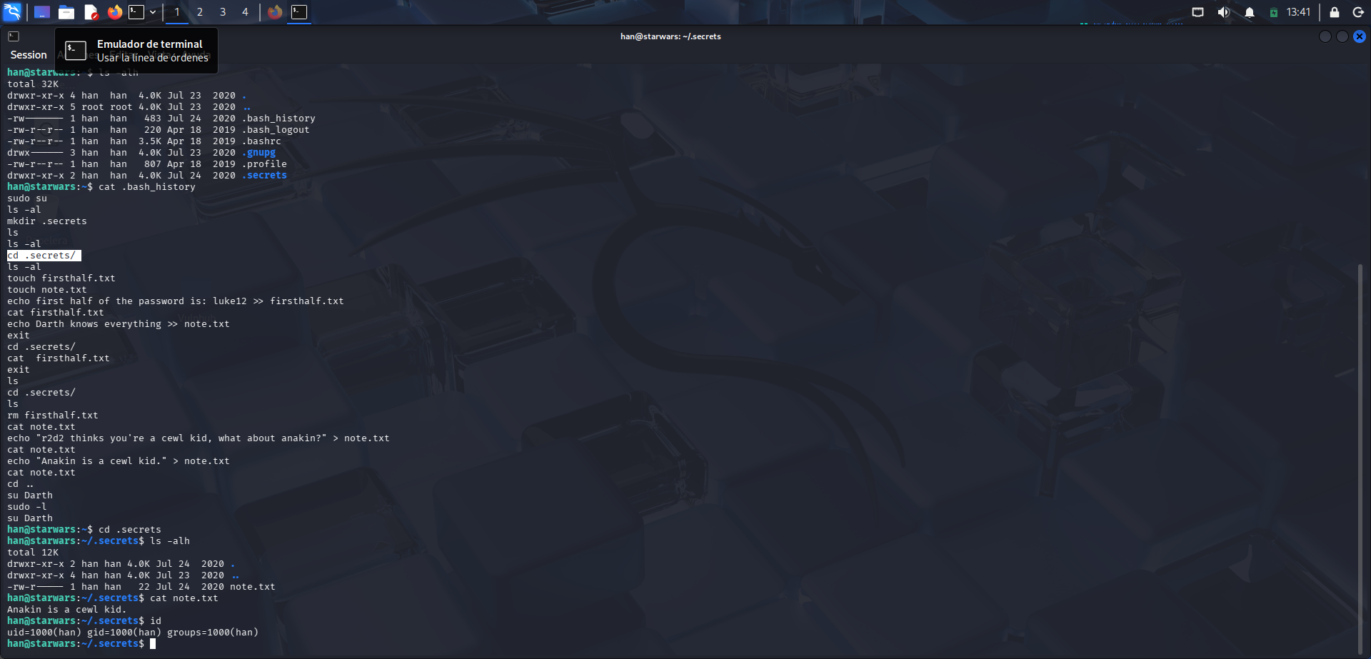 Exploración del directorio .secrets