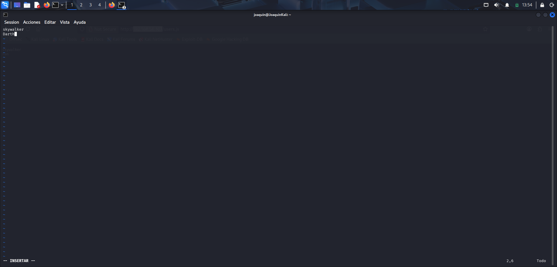 Creación del archivo usernames.txt