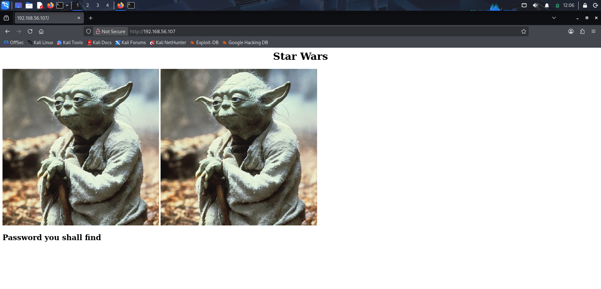 Página principal del sitio web StarWars 1