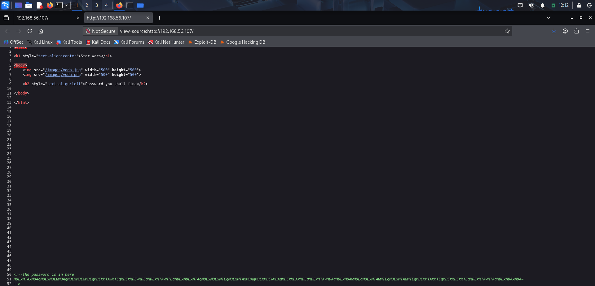Código fuente de la página principal de StarWars 1