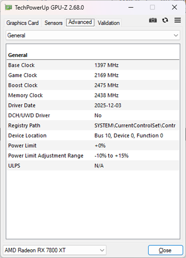 Velocidades de los relojes en la GPU