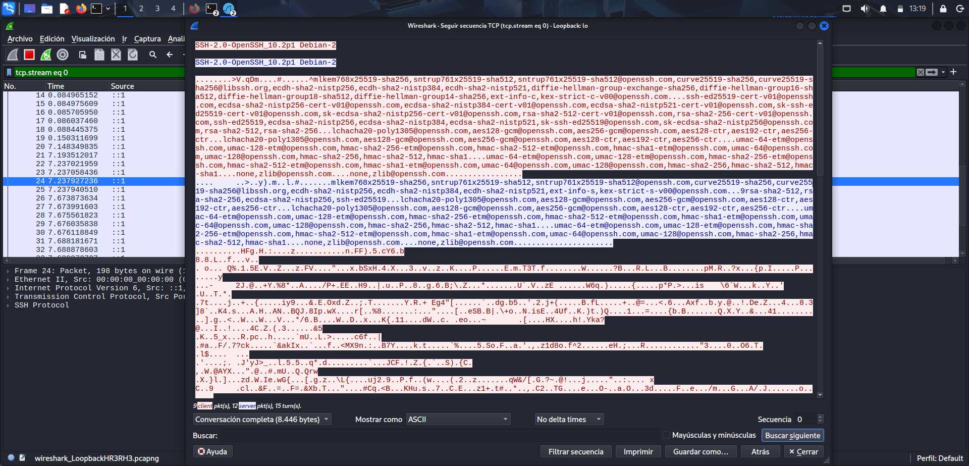 Comprobación de que las credenciales SSH no aparecen en texto plano