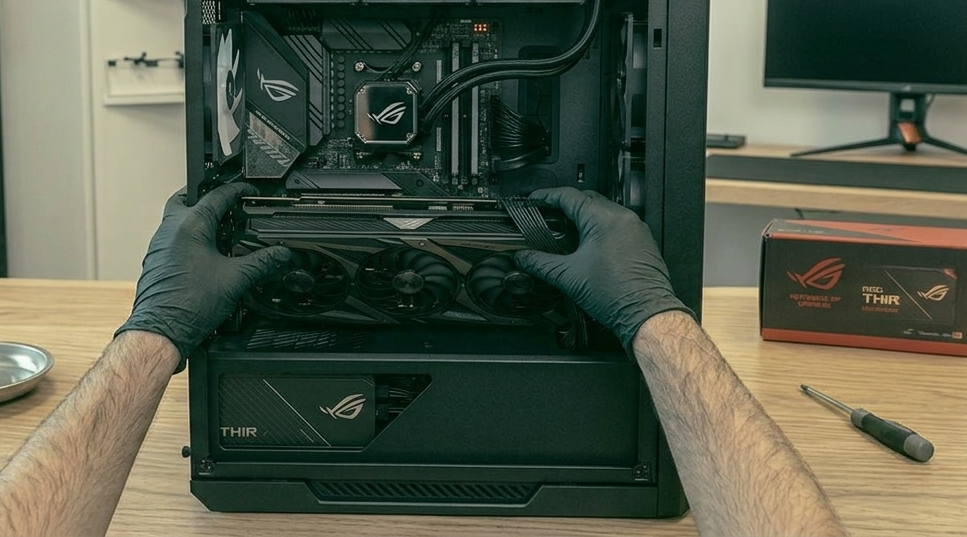 Instalación de la tarjeta gráfica en la ranura PCIe